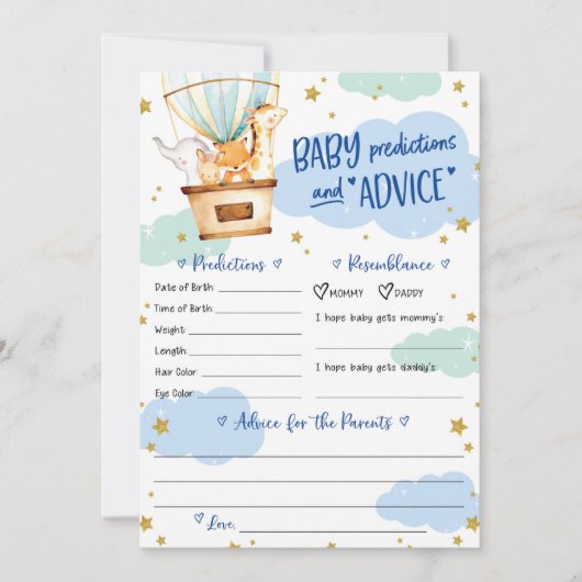 Warmluchtballondieren Kaart (Voorkant)