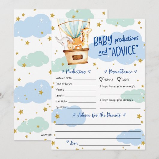 Warmluchtballondieren Kaart (Voorkant / Achterkant)