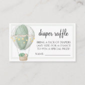 Warmluchtballongroen baby shower, luierraffinage e informatiekaartje (Voorkant)