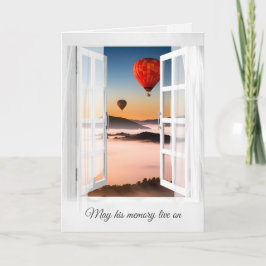 Warmluchtballonnen in bergmist condoleance kaart