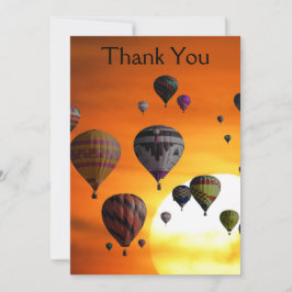 Warmluchtballonnen in vlucht Bedankkaart