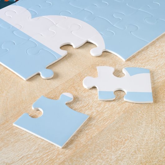 Warmluchtballonpuzzel met de naam van het kind. legpuzzel (Zijkant)