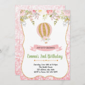 Warmluchtballonuitnodiging Kaart (Voorkant / Achterkant)
