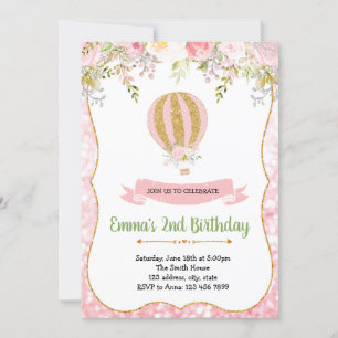 Warmluchtballonuitnodiging Kaart