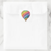 Warmluchtregenboogballon Vierkante Sticker (Tas)