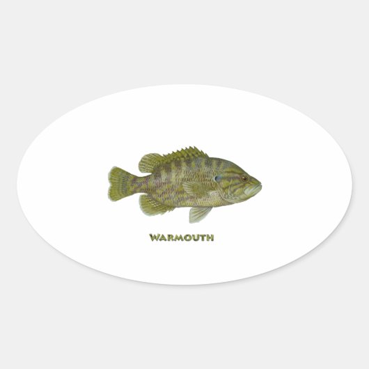 Warmouth Bass Ovale Sticker (Voorkant)