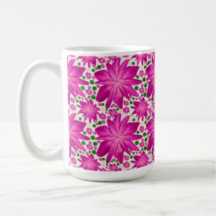 Warmpauze Bloemloze Naadloos Patroon  Koffiemok