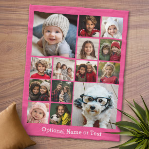 Warmpauze Foto Collage - Modern 14 foto-raster Fleece Deken