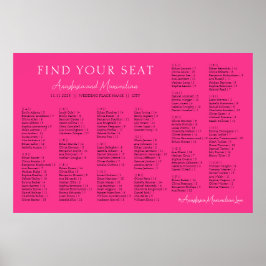 Warmpauze Fuchsia Trouwalfabet zitplaatsing Poster