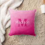 Warmpauze Gradiënt Geometrisch Mesh Patroon Monogr Kussen<br><div class="desc">Monogram Personaliseer met uw eigen initiaal en naam.
Warmpauze Gradiënt Geometrisch Mesh Patroon.
Elegante en koele Driehoek geometrische mesh met warmpauze gradiënt voor dames.</div>