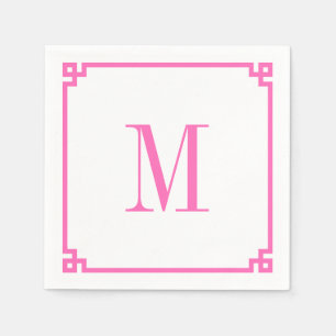 Warmpauze Griekse Sleutelrand Monogram Servet