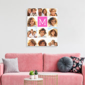 Warmpauze Instagram Fotocollage Aangepaste Monogra Canvas Afdruk (Insitu (Woonkamer))
