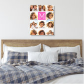 Warmpauze Instagram Fotocollage Aangepaste Monogra Canvas Afdruk (Insitu (Slaapkamer))
