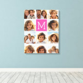 Warmpauze Instagram Fotocollage Aangepaste Monogra Canvas Afdruk (Insitu (Houten vloer))
