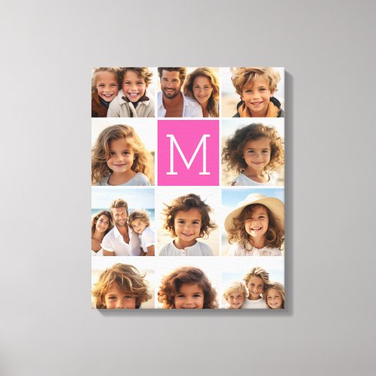 Warmpauze Instagram Fotocollage Aangepaste Monogra Canvas Afdruk (Voorkant)