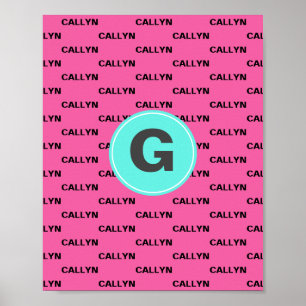 Warmpauze naam patroon monogram poster