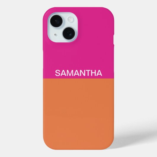 Warmpink En Oranje Kleurblokken Case-Mate iPhone Case (Achterkant)