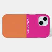 Warmpink En Oranje Kleurblokken Case-Mate iPhone Case (Achterkant (horizontaal))