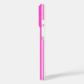 Warmpink en witte snoepstrepen Case-Mate iPhone case (Achterkant / Links)