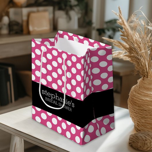 Warmpink en zwart bruidsfeest preppy patroon klein cadeauzakje