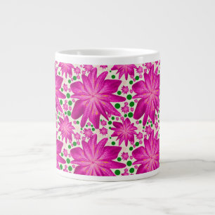 Warmpjes Roze Bloemendesign Naadloos Patroon Grote Koffiekop