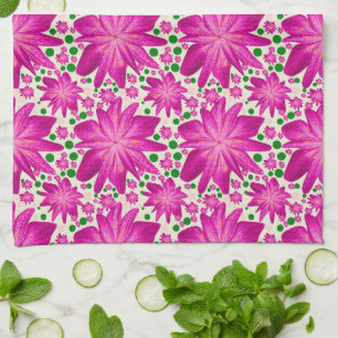 Warmpjes Roze Bloemendesign Naadloos Patroon Theedoek