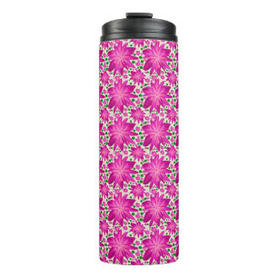 Warmpjes Roze Bloemendessinpatroon  Thermosbeker