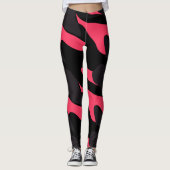 Warmpjes roze, grijs en zwart Camo abstract Leggings (Voorkant)