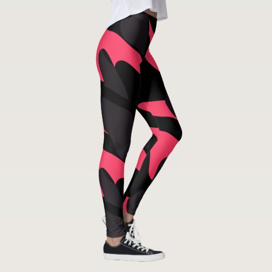 Warmpjes roze, grijs en zwart Camo abstract Leggings (Rechts)