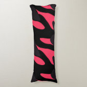 Warmpjes roze, grijs en zwart Camo abstract Lichaamskussen (Voorkant Verticaal)