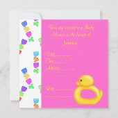  warmroze baby eend baby shower kaart (Voorkant)