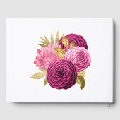 Warmroze en gouden bloemstuk Quinceañera Gastenboek (Achterkant)