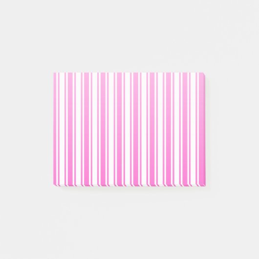 Warmroze en witte snoepjes strepen post-it® notes (Voorkant)