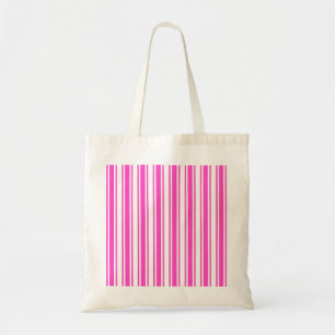Warmroze en witte snoepjes strepen tote bag