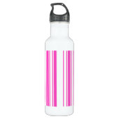 Warmroze en witte snoepjes strepen waterfles (Achterkant)