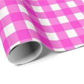 warmroze gingham geblazen patroon cadeaupapier (Rol Hoek)