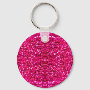 warmroze glitter sleutelhanger