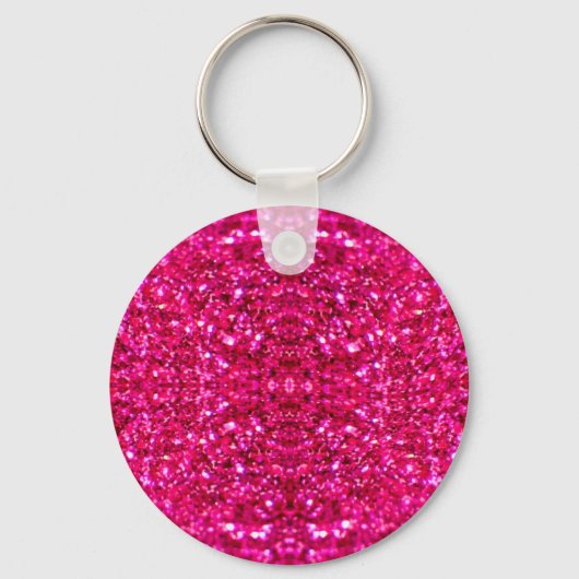warmroze glitter sleutelhanger (Voorkant)