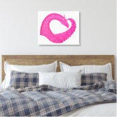 Warmroze hartdraak op wit canvas afdruk (Insitu (Slaapkamer))