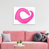 Warmroze hartdraak op wit canvas afdruk (Insitu (Woonkamer))