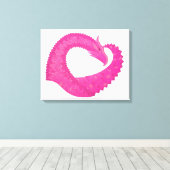 Warmroze hartdraak op wit canvas afdruk (Insitu (Houten vloer))
