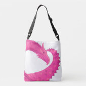 Warmroze hartdraak op wit crossbody tas (Achterkant)