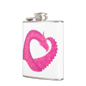 Warmroze hartdraak op wit heupfles (Links)