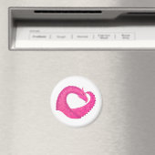 Warmroze hartdraak op wit magneet (Insitu (Vaatwasser))