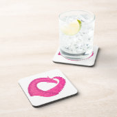 Warmroze hartdraak op wit onderzetter (Rechterzijde)