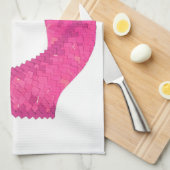 Warmroze hartdraak op wit theedoek (Quarter Fold)
