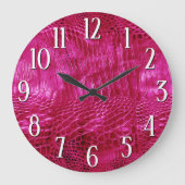 Warmroze kunstleder grote klok (Voorkant)