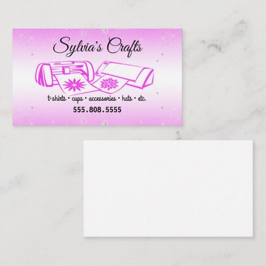 Warmroze Visitekaartje van vinyl (Voorkant / Achterkant)