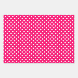 Warmroze witte poolpuntenstrepen inpakpapier vel