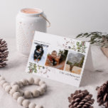 Warmst Wishes Warm Winter 3 Foto Holiday Kaart<br><div class="desc">'Dit is het seizoen voor het verspreiden van vrolijkheid en hoe kan je dat beter doen dan met je eigen familiekaart? Dit jaar, ga boven en voorbij de traditionele kaart en show van uw stijl met een feestelijke Warmest Wishes Trendy Winter Berry Botanical Photo Holiday Kaart. Deze unieke kaart bevat...</div>